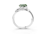 White gold Fancy Green Heart Cut Diamond Solitaire Ring with Twist Band and Four-Prong Setting_73