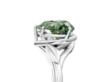 White gold Fancy Green Heart Cut Diamond Solitaire Ring with Twist Band and Four-Prong Setting_76