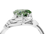 White gold Fancy Green Heart Cut Diamond Solitaire Ring with Twist Band and Four-Prong Setting_77