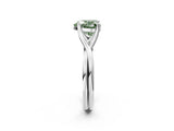 White gold Fancy Green Heart Cut Diamond Solitaire Twist Band Prong Setting Ring_81