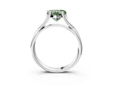 White gold Fancy Green Heart Cut Diamond Solitaire Twist Band Prong Setting Ring_82