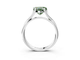 White gold Fancy Green Heart Cut Diamond Solitaire Twist Band Prong Setting Ring_88