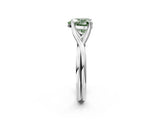 White gold Fancy Green Heart Cut Diamond Solitaire Twist Band Prong Setting Ring_93