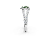 White gold Fancy Green Heart Cut Diamond Split Shank Halo Ring with Four-Prong Setting_43