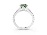 White gold Fancy Green Heart Cut Diamond Split Shank Pavé Engagement Ring with Four-Prong Setting_32