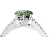 White gold Fancy Green Heart Cut Diamond Split Shank Pavé Engagement Ring with Four-Prong Setting_33