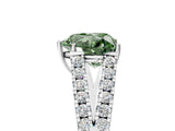 White gold Fancy Green Heart Cut Diamond Split Shank Pavé Engagement Ring with Four-Prong Setting_34