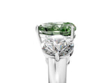 White gold Fancy Green Heart Cut Diamond Three-Stone Ring with Prong Setting and Classic Band_51