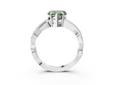 White gold Fancy Green Heart  Cut Diamond Twisted Band Engagement Ring with Prong Setting_6