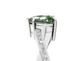 White gold Fancy Green Heart  Cut Diamond Twisted Band Engagement Ring with Prong Setting_8