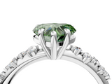 White gold Fancy Green Heart  Cut Diamond Vine Band with Four-Prong Setting_4