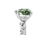 White gold Fancy Green Heart  Cut Diamond Vine Band with Four-Prong Setting_5