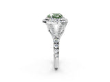 White gold Fancy Green Heart  Cut Double Halo Split Shank Diamond Ring with Prong Setting_31
