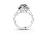 White gold Fancy Green Heart  Cut Double Halo Split Shank Diamond Ring with Prong Setting_33