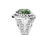 White gold Fancy Green Heart  Cut Double Halo Split Shank Diamond Ring with Prong Setting_34