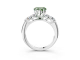 White gold Fancy Green Heart  Cut Five-Stone Prong Set Diamond Ring with Classic Band_32