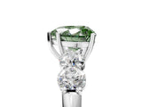 White gold Fancy Green Heart  Cut Five-Stone Prong Set Diamond Ring with Classic Band_34