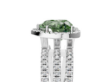 White gold Fancy Green Heart  Cut Halo Diamond Engagement Ring with Split Shank and Four-Prong Setting_5