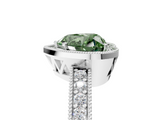 White gold Fancy Green Heart  Cut Halo Diamond Pave Band Ring with Four-Prong Setting_5