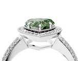 White gold Fancy Green Heart  Cut Halo Diamond Pave Band with Four-Prong Setting_4