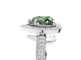 White gold Fancy Green Heart  Cut Halo Diamond Pave Band with Four-Prong Setting_5