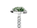 White gold Fancy Green Heart Cut Halo Diamond Pave Band with Prong Setting_5