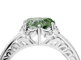 White gold Fancy Green Heart  Cut Halo Diamond Ring with Channel Set Band and Four-Prong Setting_24
