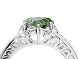 White gold Fancy Green Heart  Cut Halo Diamond Ring with Channel Set Band and Four-Prong Setting_33
