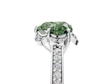 White gold Fancy Green Heart  Cut Halo Diamond Ring with Channel Set Band and Four-Prong Setting_37