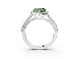 White gold Fancy Green Heart Cut Halo Pavé Diamond Engagement Ring with Split Shank and Four-Prong Setting_18