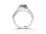 White gold Fancy Green Heart Cut Halo Pavé Diamond Engagement Ring with Split Shank and Four-Prong Setting_24