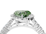 White gold Fancy Green Heart Cut Halo Pavé Diamond Engagement Ring with Split Shank and Four-Prong Setting_25