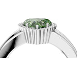 White gold Fancy Green Heart  Cut Halo Pave Band Four-Prong Ring_33