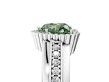 White gold Fancy Green Heart  Cut Halo Pave Band Four-Prong Ring_34