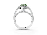 White gold Fancy Green Heart  Cut Halo Pave Split Shank Prong Setting Ring_35