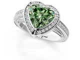 White gold Fancy Green Heart  Cut Halo Pave Split Shank Prong Setting Ring_38