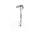White gold Fancy Green Heart  Cut Halo Pave Split Shank Prong Setting Ring_39