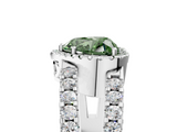 White gold Fancy Green Heart  Cut Halo Split Shank Diamond Ring with Four-Prong Setting_5