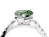 White gold Fancy Green Heart  Cut Pavé Band Solitaire Ring with Four-Prong Setting_14