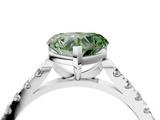 White gold Fancy Green Heart  Cut Pavé Band Solitaire Ring with Four-Prong Setting_4