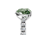 White gold Fancy Green Heart  Cut Pavé Band Solitaire Ring with Four-Prong Setting_5