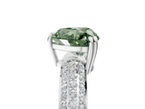 White gold Fancy Green Heart  Cut Pave Diamond Engagement Ring with Channel Set Band and Four-Prong Setting_5
