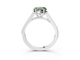 White gold Fancy Green Heart Cut Solitaire Cathedral Diamond Engagement Ring with Channel-Set Band and Four-Prong Setting_18