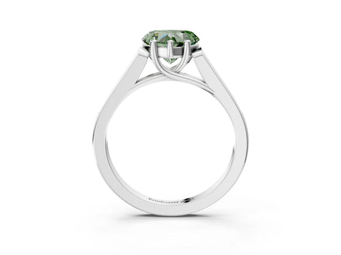 White gold Fancy Green Heart Cut Solitaire Cathedral Diamond Engagement Ring with Channel-Set Band and Four-Prong Setting_18