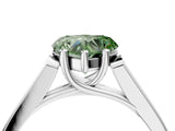 White gold Fancy Green Heart Cut Solitaire Cathedral Diamond Engagement Ring with Channel-Set Band and Four-Prong Setting_19