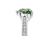 White gold Fancy Green Heart Cut Solitaire Cathedral Diamond Engagement Ring with Channel-Set Band and Four-Prong Setting_20