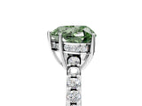 White gold Fancy Green Heart Cut Solitaire Diamond Engagement Ring with Pavé Band and Six-Prong Setting_29