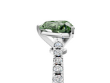 White gold Fancy Green Heart  Cut Solitaire Diamond Engagement Ring with Pave Band and Four-Prong Setting_5