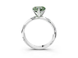 White gold Fancy Green Heart Cut Solitaire Diamond Engagement Ring with Twisted Pave Band and Four-Prong Setting_22