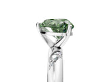 White gold Fancy Green Heart Cut Solitaire Diamond Engagement Ring with Twisted Pave Band and Four-Prong Setting_24